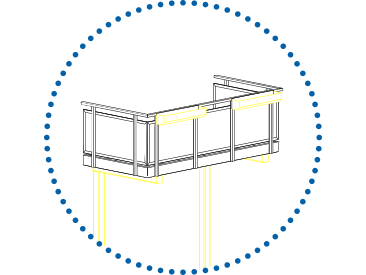 Säulen-System für freitragende Balkone